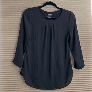 Van Heusen Charcoal Pleated Blouse – XS/TP – Work, Office, Professional Top